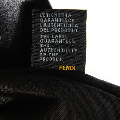 Fendi Vitello Morgan Fabric Jacquard Pequin Medium Peekaboo Iconic Satchel Black Tobacco 11 of 11