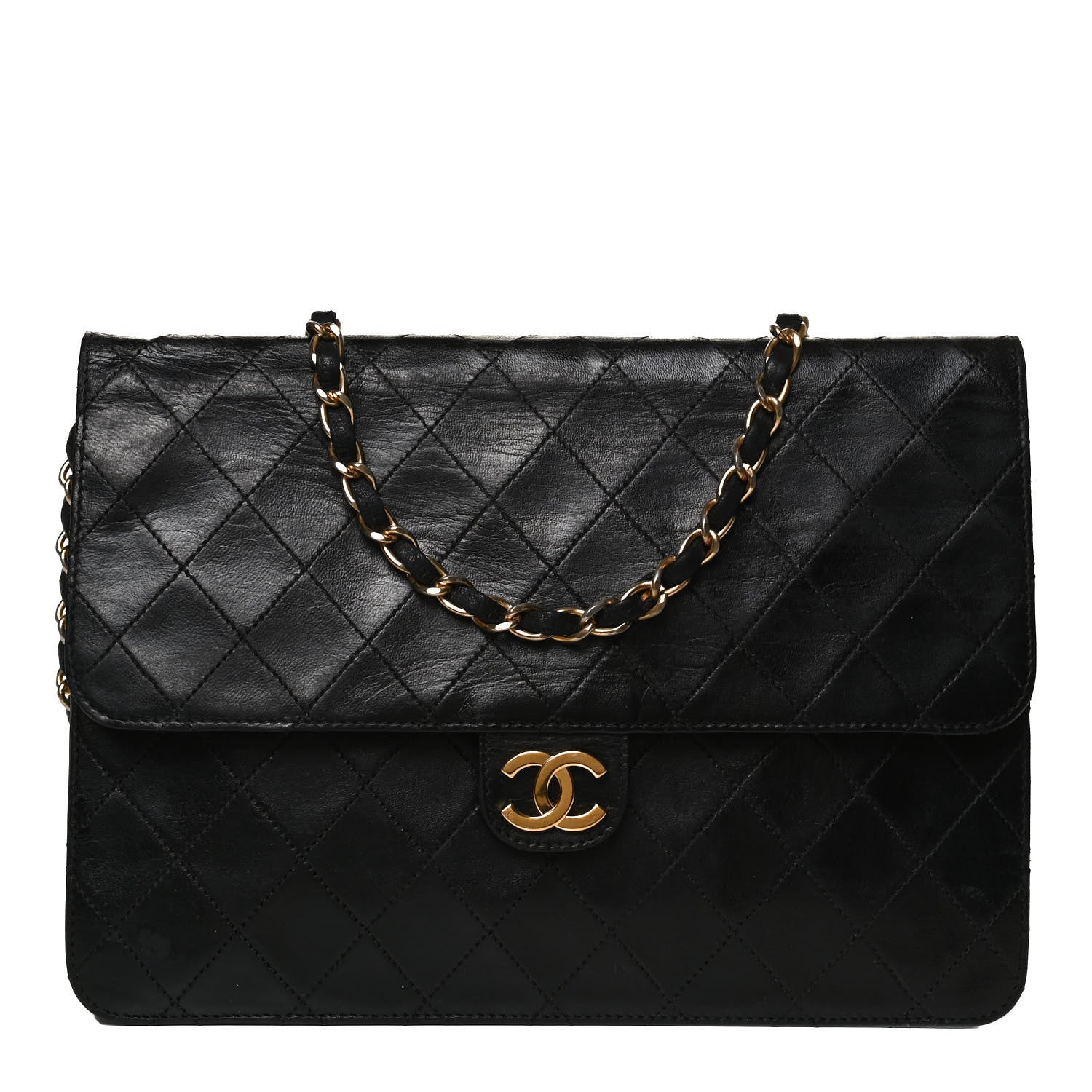 Chanel Lambskin Quilted Medium Single Flap Black 1 of 11