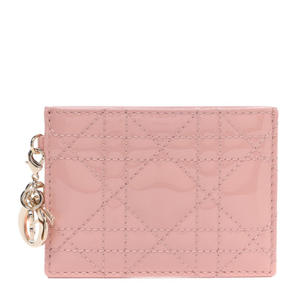 Christian Dior Patent Cannage Lady Dior Card Holder Rose Clair 1 of 10