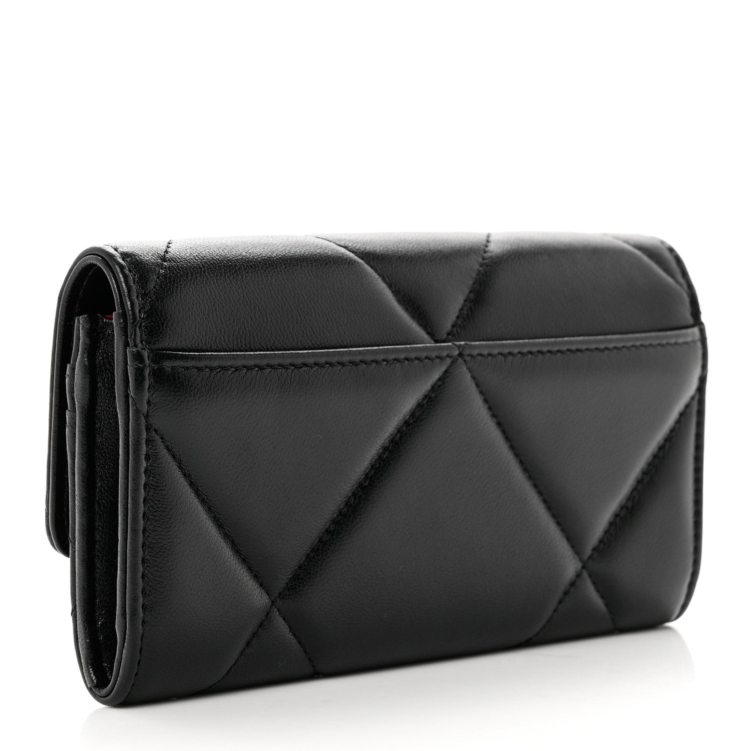 Chanel Lambskin Quilted Chanel 19 Flap Wallet Black 3 of 9