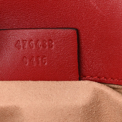 Gucci Calfskin Matelasse Super Mini GG Marmont Shoulder Bag Hibiscus Red 7 of 8