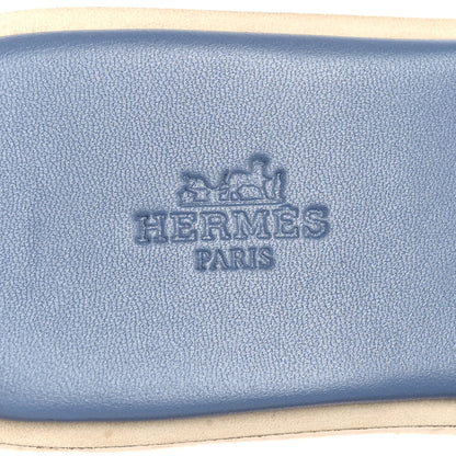 Hermes Suede Goatskin Cork Eze 30 Sandals  40 Bleu Grignon 8 of 10