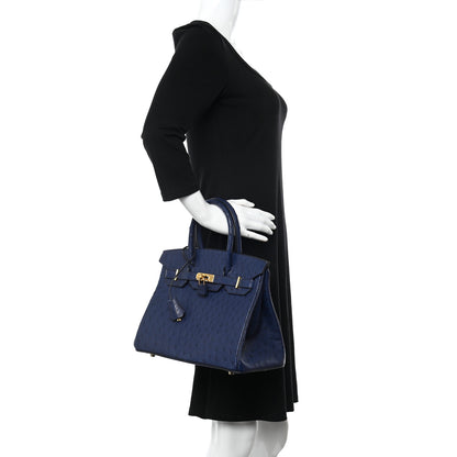 Hermes Ostrich Birkin 30 Bleu Iris 2 of 11