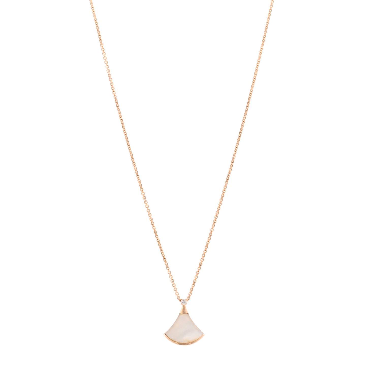 18K Rose Gold Diamond Mother of Pearl Small Divas' Dream Pendant Necklace