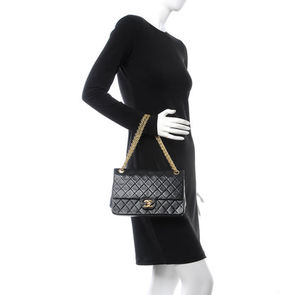 Chanel Lambskin Quilted Medium Bijoux Chain Double Flap Black 3 of 8