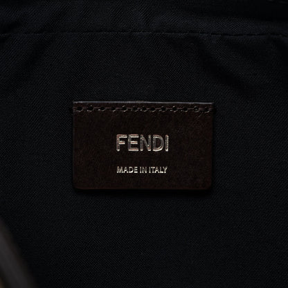 Fendi Shiny Glazed Fabric Vitello Cover FF 1974 Logo Medium Camera Case Tobacco Moro Giallo Ebano 6 of 8