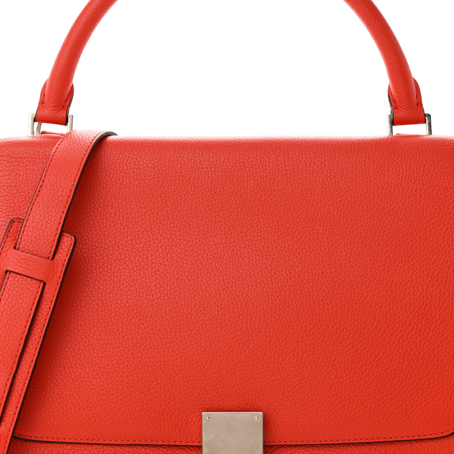 Celine Drummed Calfskin Suede Medium Trapeze Vermillion 7 of 9