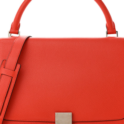 Celine Drummed Calfskin Suede Medium Trapeze Vermillion 7 of 9