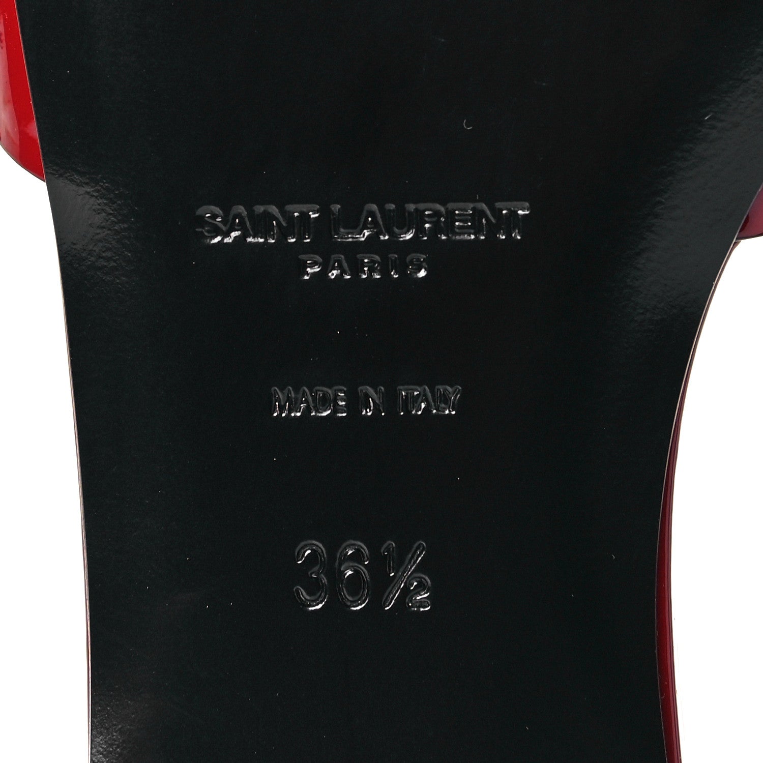 Saint Laurent Patent Tribute 05 Slide Sandals 36.5 Red 8 of 9