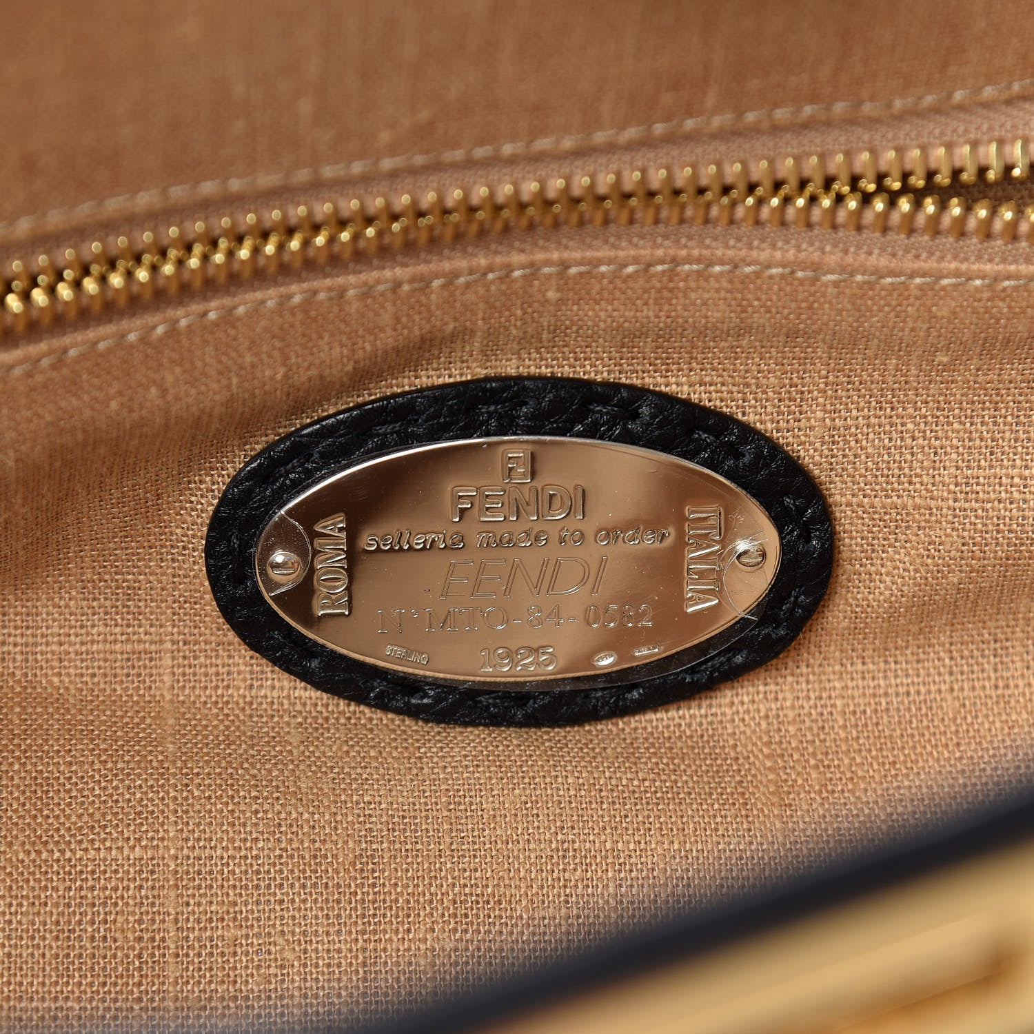 Fendi Cuoio Romano Selleria Large Peekaboo Iconic Satchel Black Moro 7 of 10