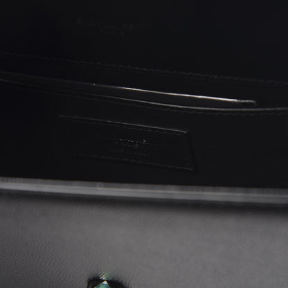 Saint Laurent Grain De Poudre Small Monogram Kate Satchel Black 6 of 10
