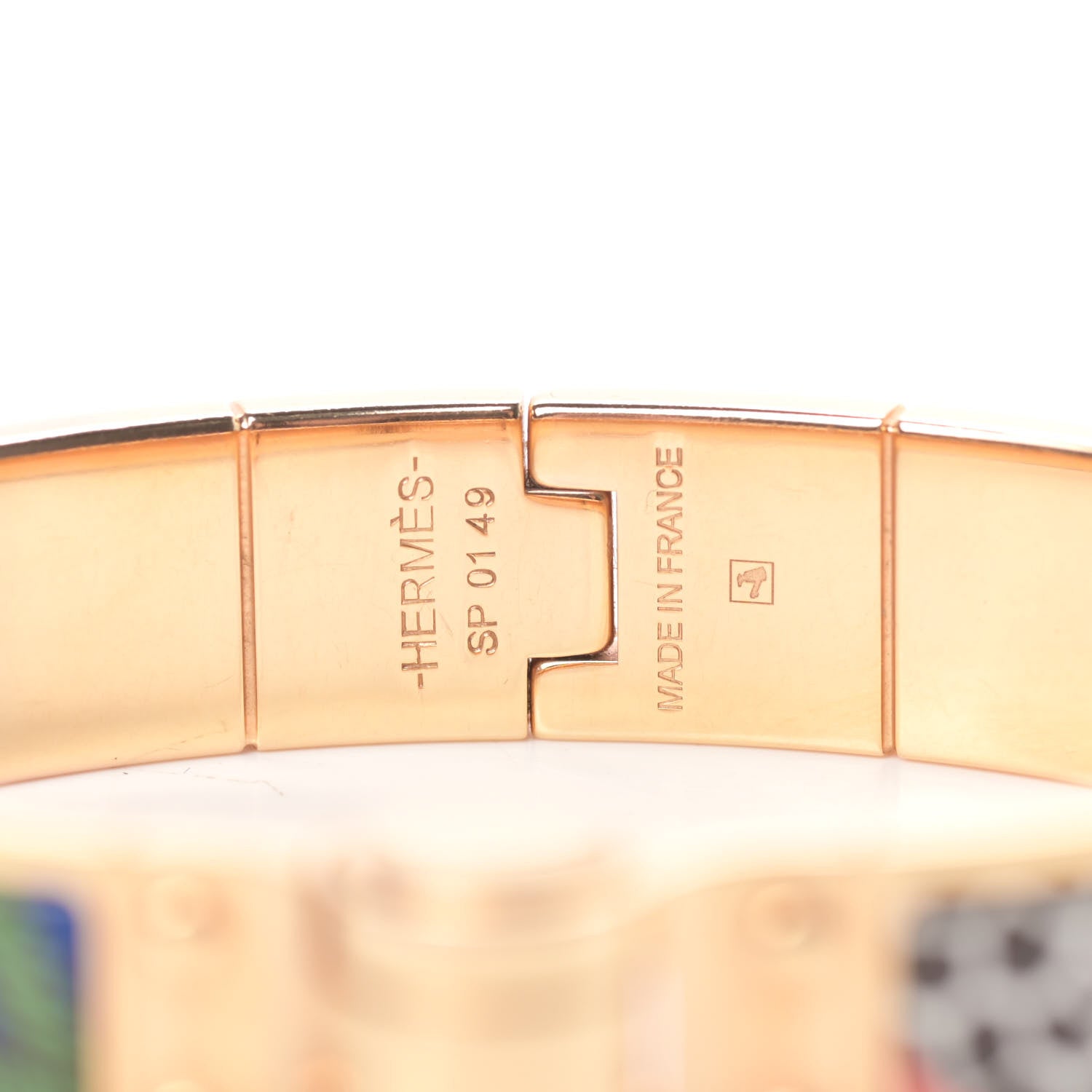 Hermes Enamel Printed Narrow The Three Graces Hinged Bracelet S Pink Delirium 4 of 6
