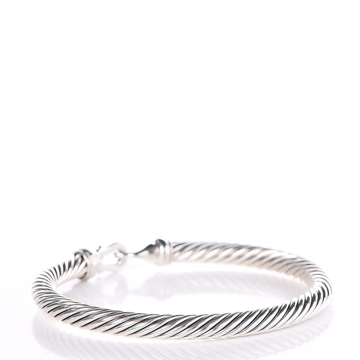 Sterling Silver Diamond 5mm Cable Buckle Bracelet