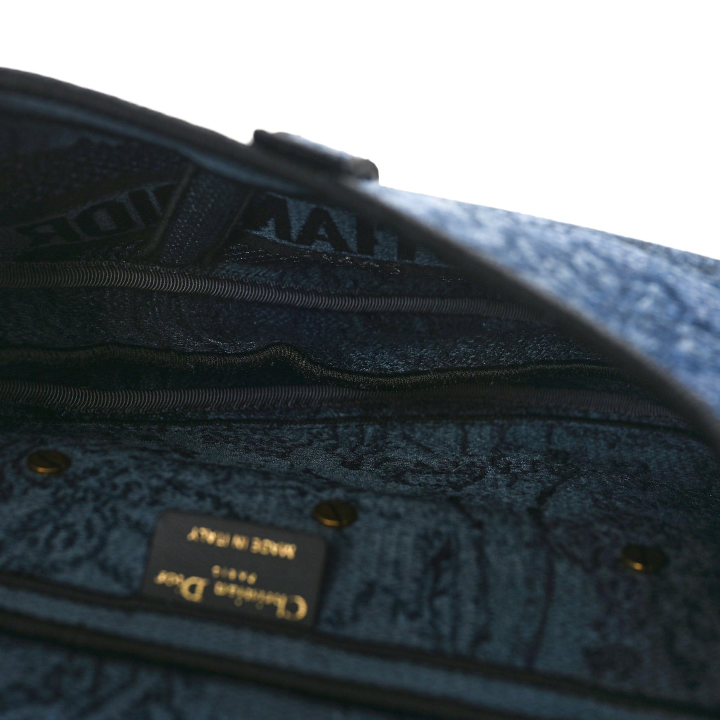 Denim Flowers Embroidered Saddle Bag Blue