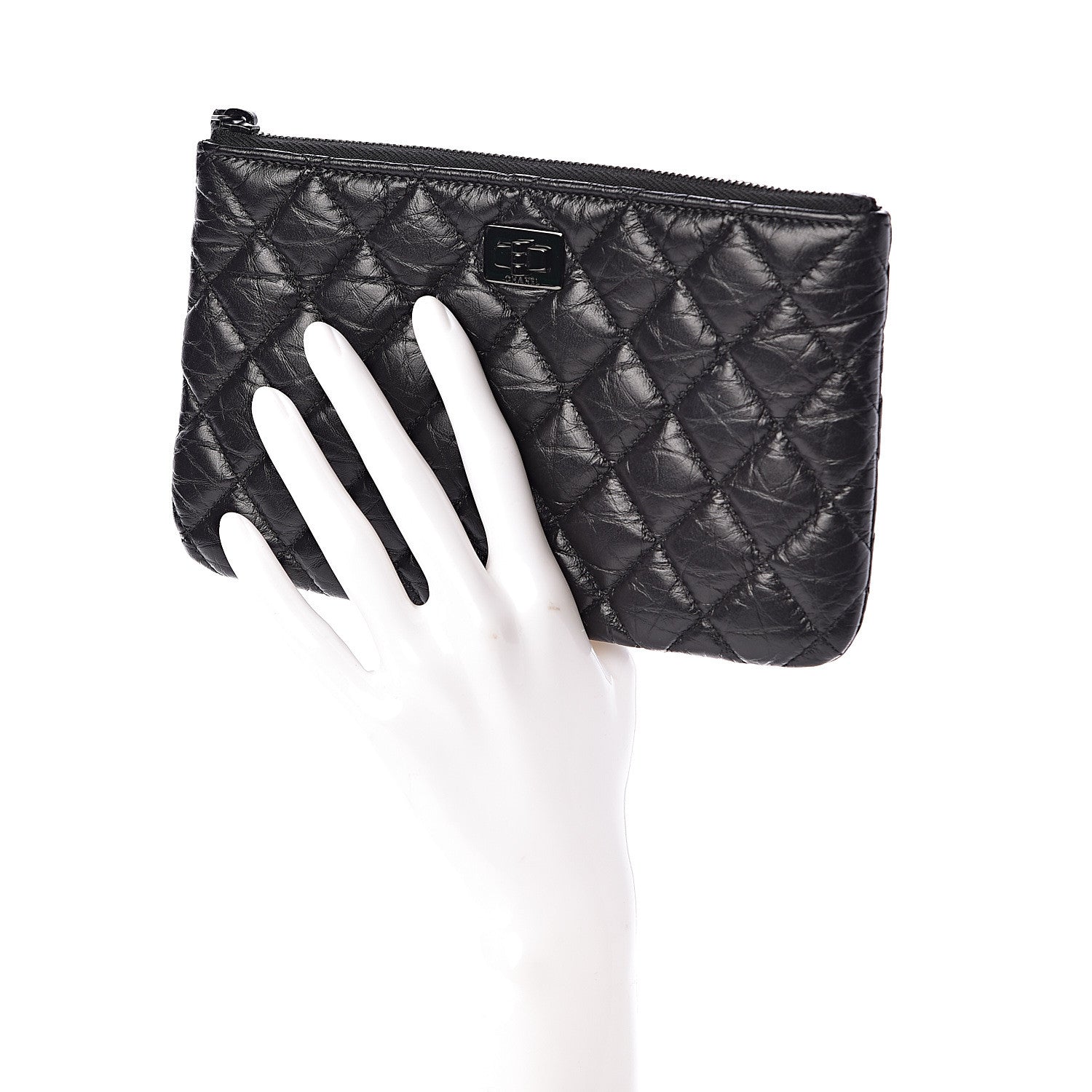 Chanel Aged Calfskin Quilted Medium Reissue Cosmetic Case So Black 2 of 9