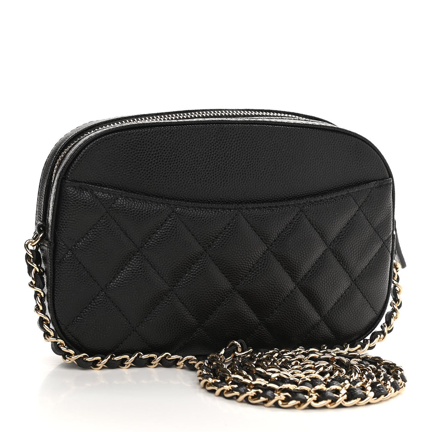 Caviar Quilted Vanity With Chain Black