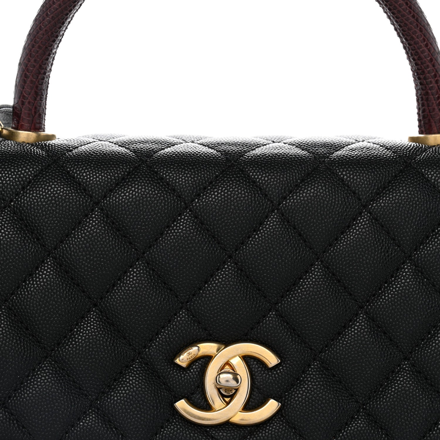 Chanel Caviar Lizard Quilted Small Coco Handle Flap Black 8 of 11