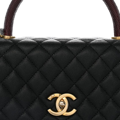 Chanel Caviar Lizard Quilted Small Coco Handle Flap Black 8 of 11