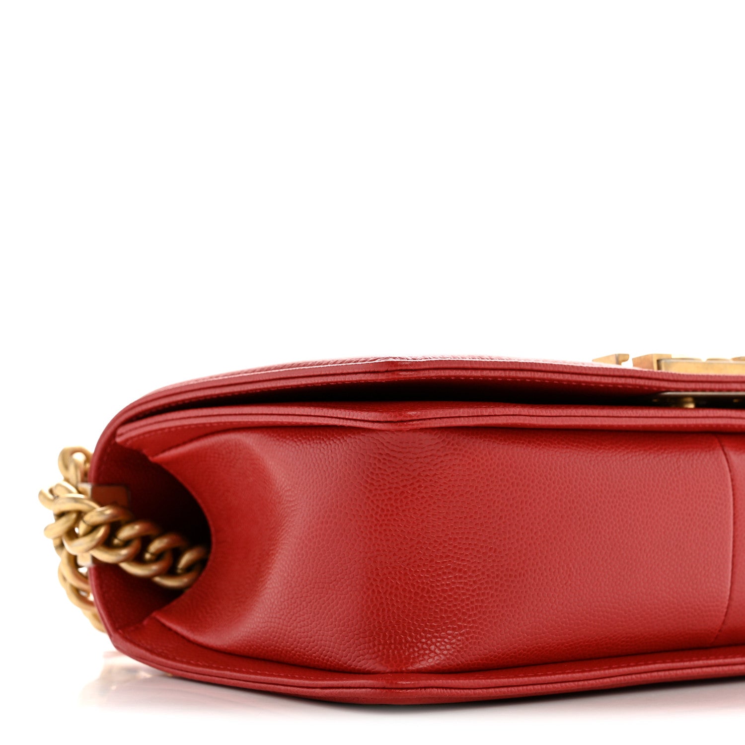 Chanel Caviar Chevron Quilted Medium Boy Flap Red 9 of 10