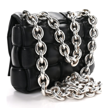 Bottega Veneta Lambskin Maxi Intreccio Padded Chain Cassette Crossbody Bag Black 3 of 14