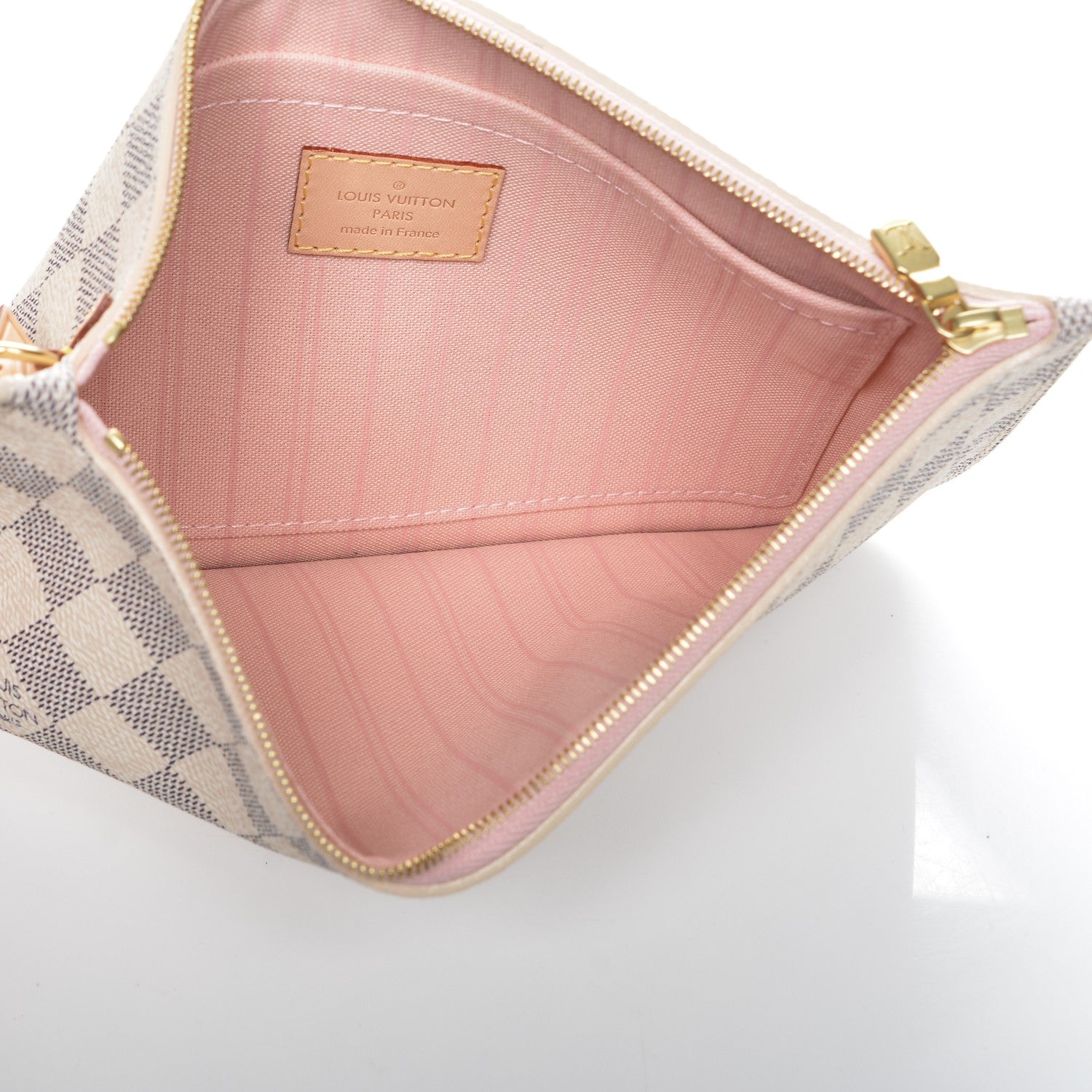 Louis Vuitton Damier Azur Neverfull MM GM Pochette Rose Ballerine 5 of 6