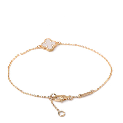Van Cleef & Arpels 18K Yellow Gold Mother of Pearl Sweet Alhambra Bracelet 3 of 6