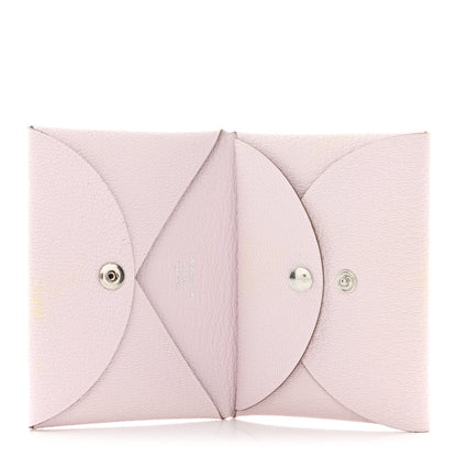 Hermes Chevre Mysore Calvi Duo Card Case Mauve Pale 5 of 10