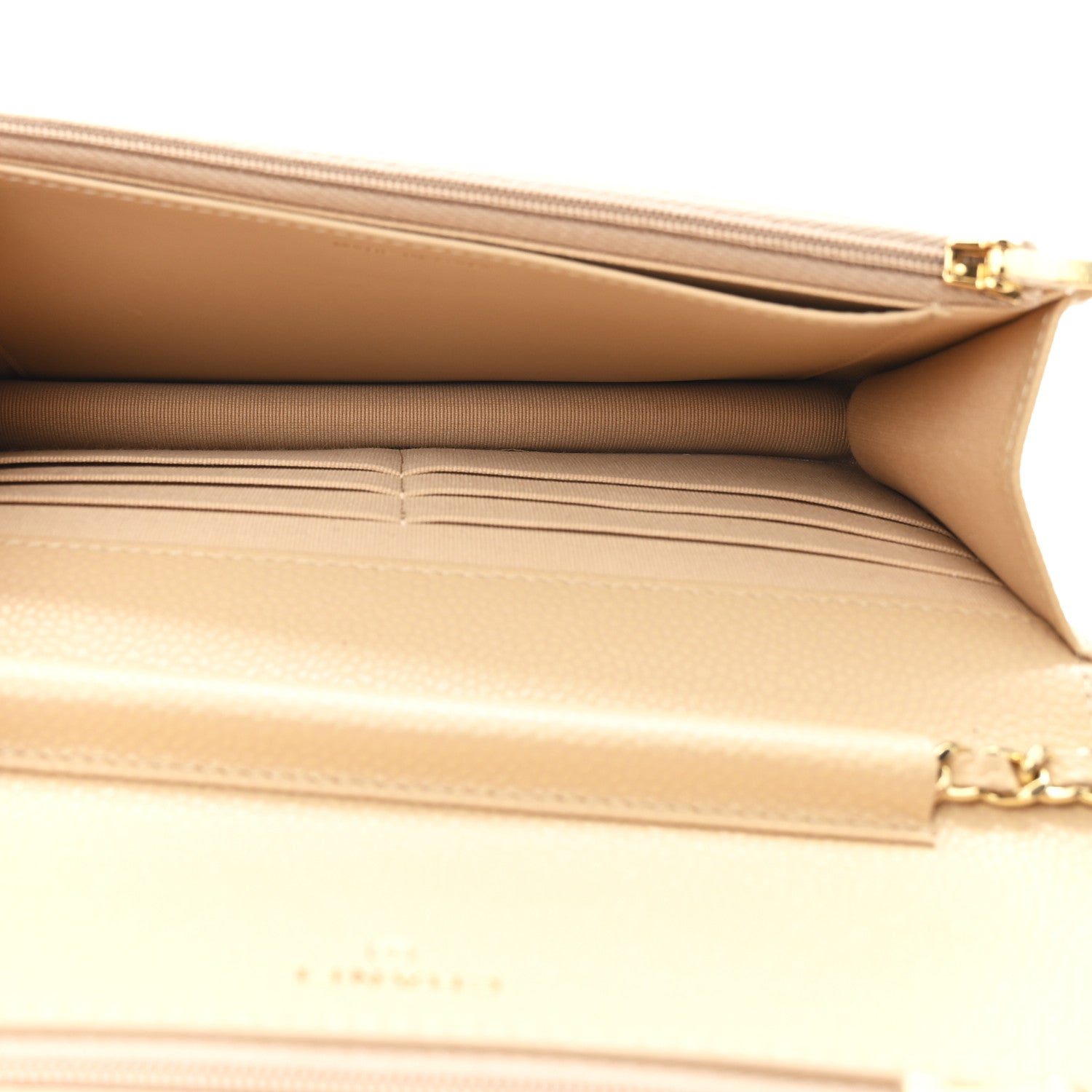 Chanel Caviar Quilted Wallet on Chain WOC Beige 5 of 12