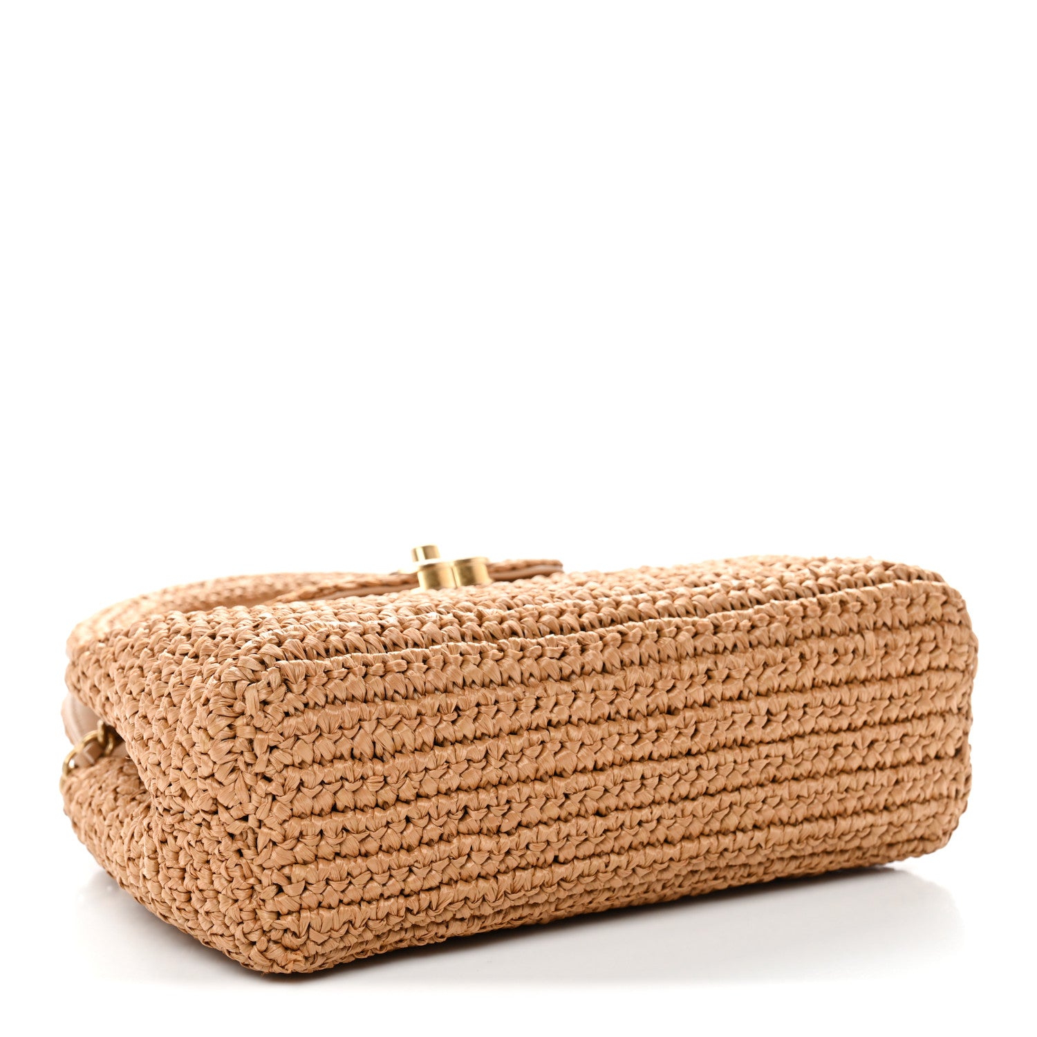Chanel Braided Raffia Nano Kelly Flap Bag Dark Beige 4 of 11