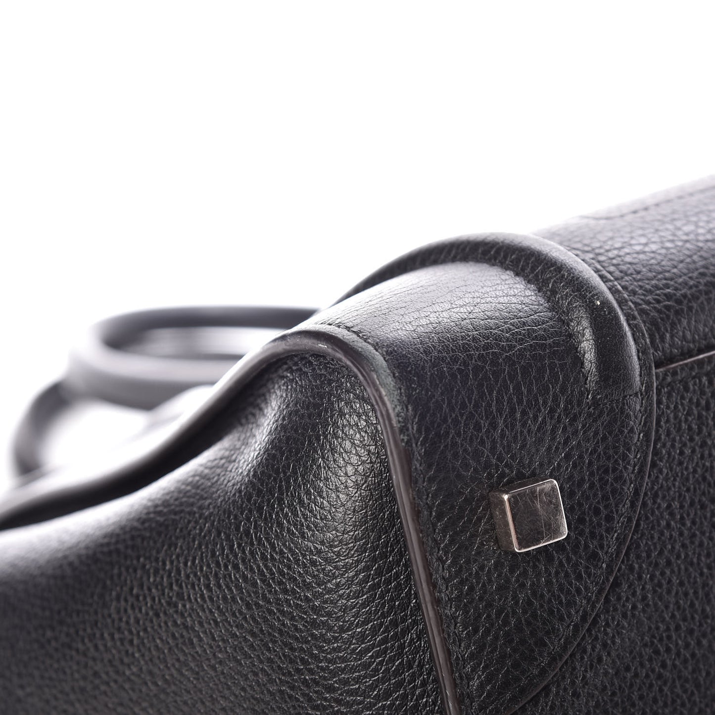 Drummed Calfskin Mini Luggage Black