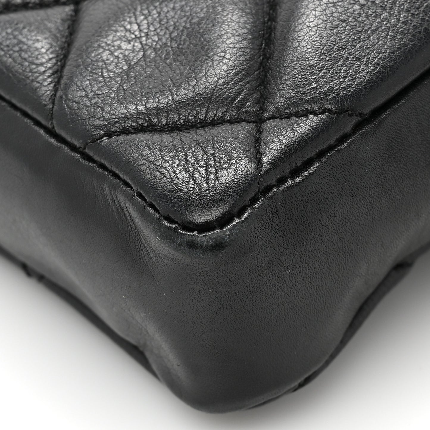 Lambskin Quilted Flap Waist Belt Bag 75 30 Black