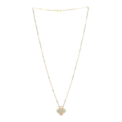 Van Cleef & Arpels 18K Yellow Gold Mother of Pearl Vintage Alhambra Pendant Necklace 3 of 6