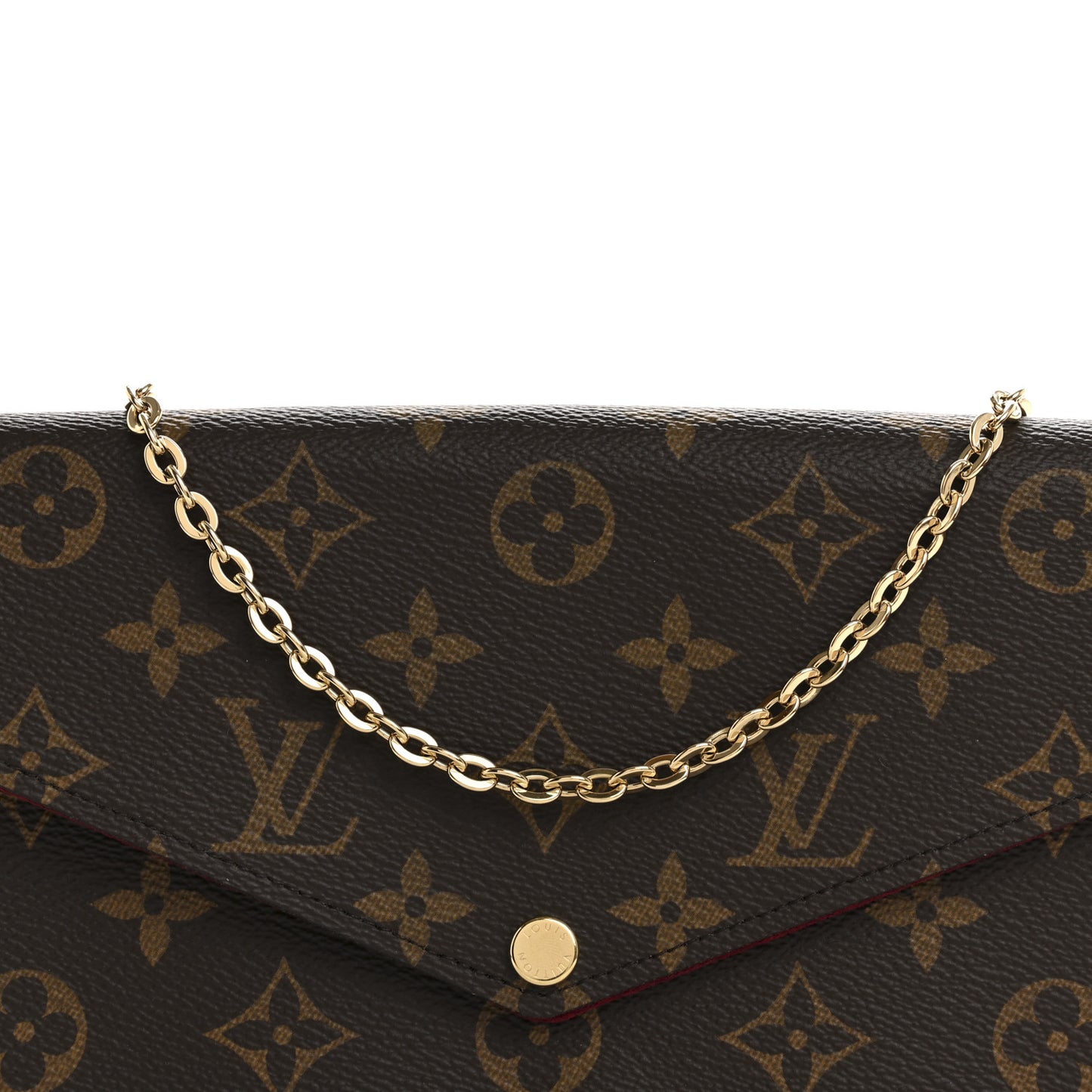 Monogram Pochette Felicie Chain Wallet Fuchsia