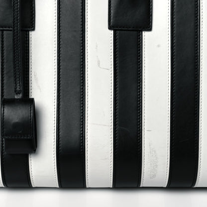 Saint Laurent Calfskin Striped Small Sac De Jour Black White 11 of 11