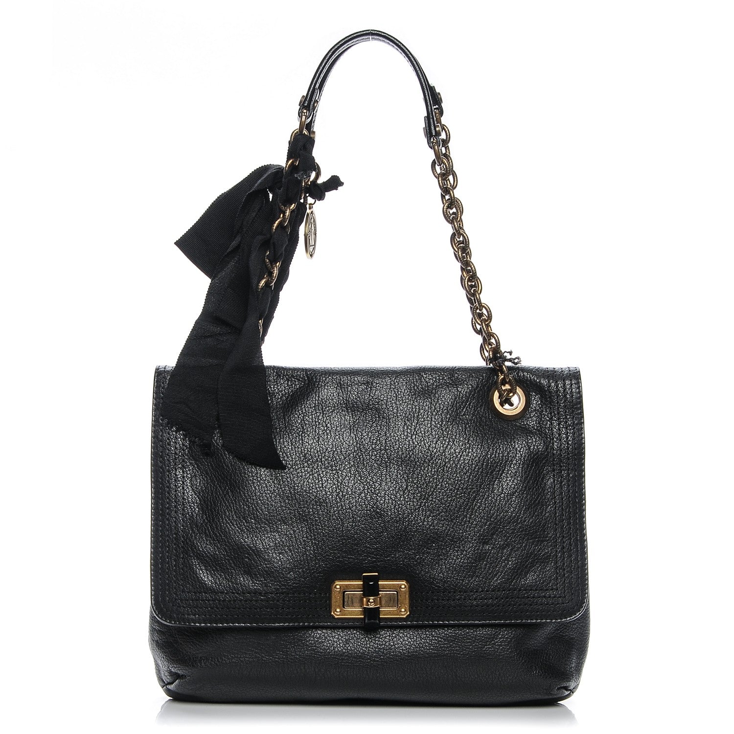 Lanvin Goatskin Medium Happy Shoulder Bag Black 1 of 9
