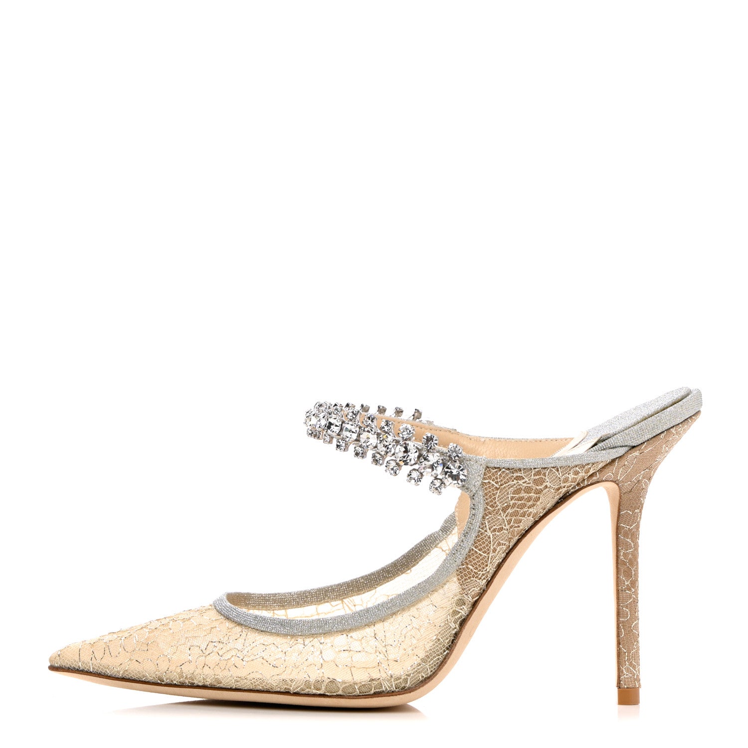 Jimmy Choo Lace Crystal Bing 100 Pumps 37 Ivory 1 of 13