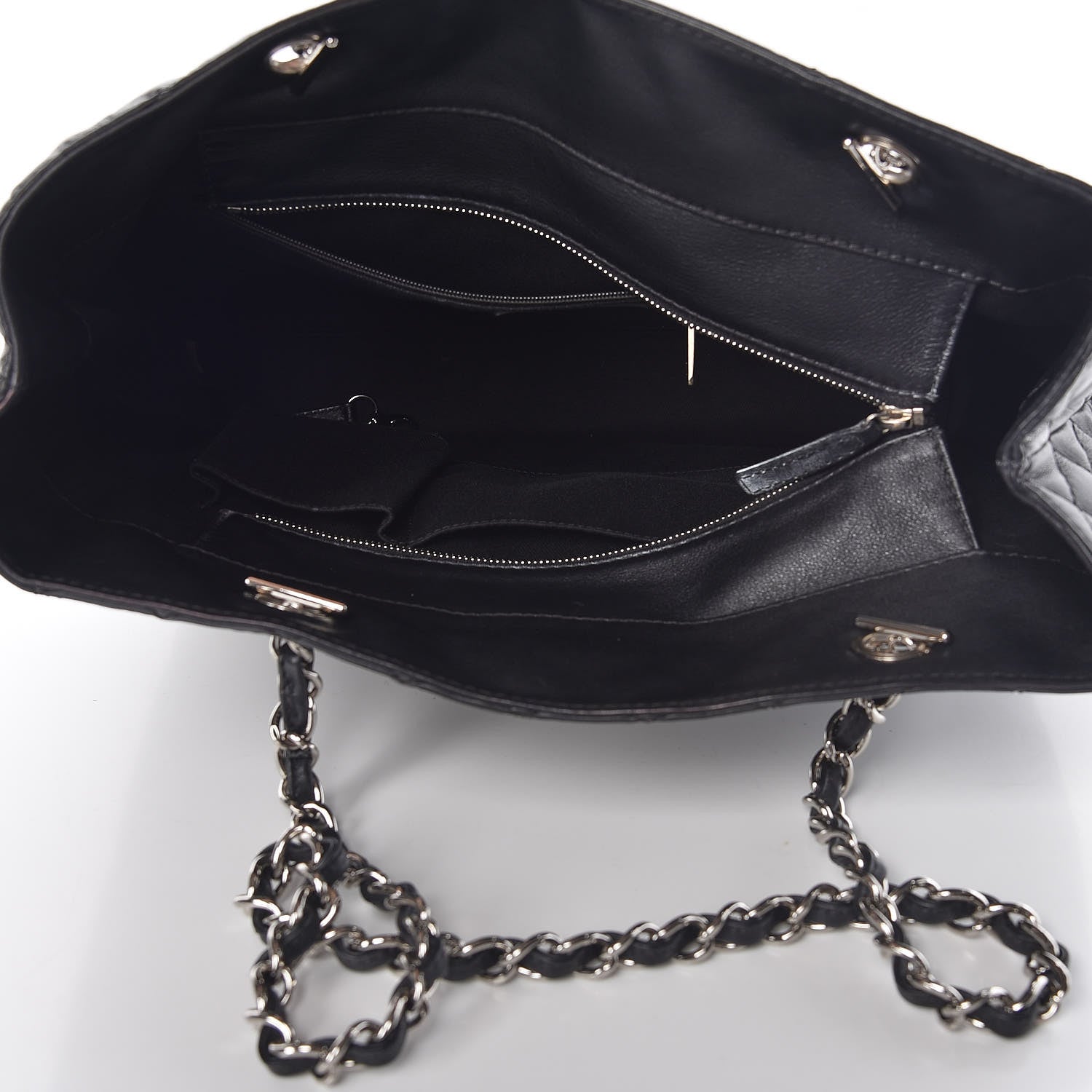 Chanel Calfskin Quilted In The Business North South Tote Black 5 of 15