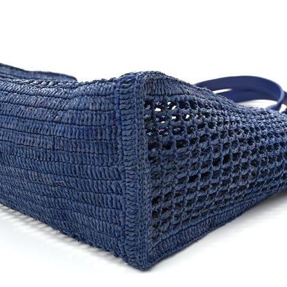 Chloe Raffia Summer Banana East West Tote Ashes Blue 9 of 9