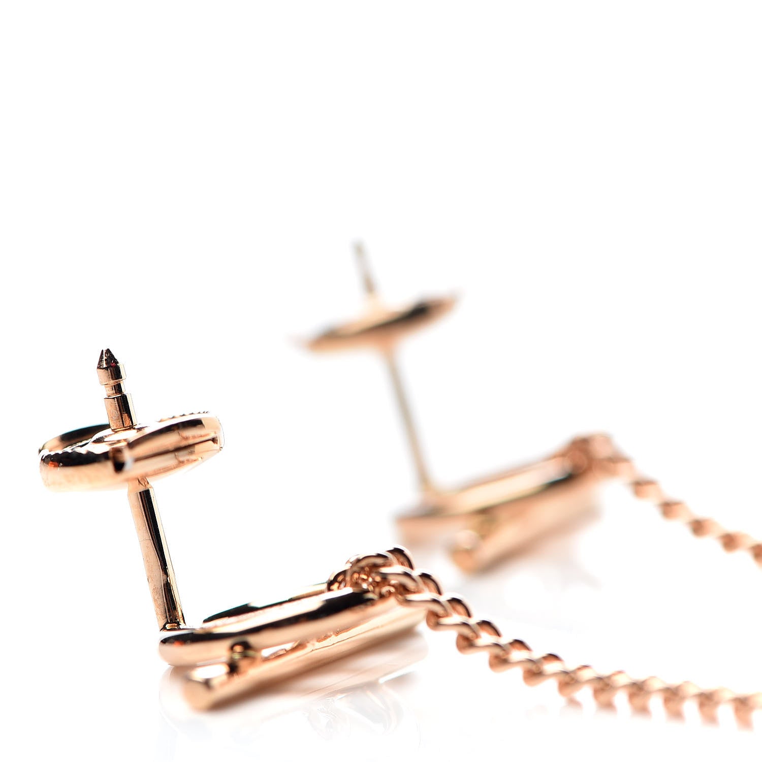 Hermes 18K Rose Gold Echappee Earrings 5 of 6