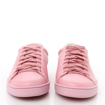 Gucci Miro Soft Calfskin Interlocking G Perforated Womens Ace Sneakers 39.5 Wild Rose Lapis 3 of 9