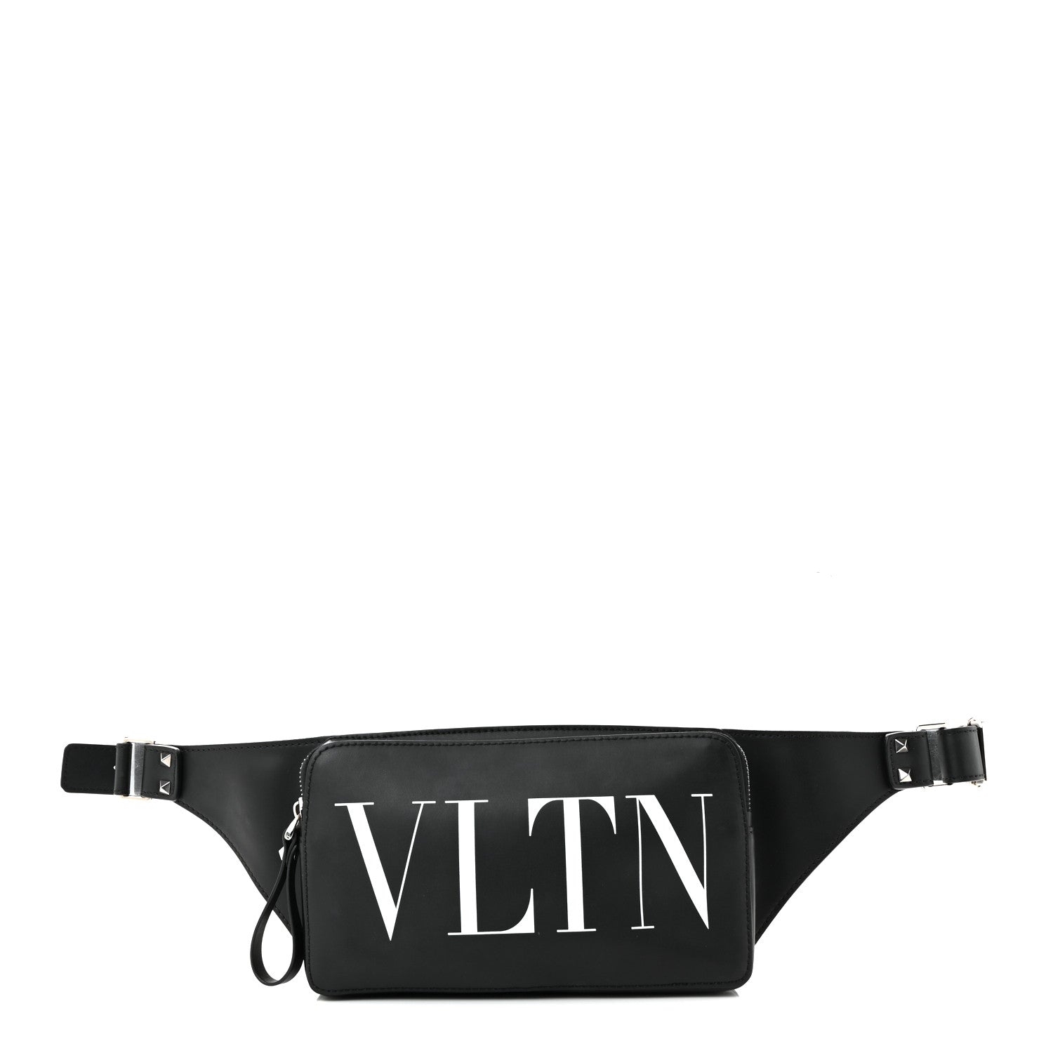 Valentino Garavani Calfskin VLTN Belt Bag Black White 1 of 9