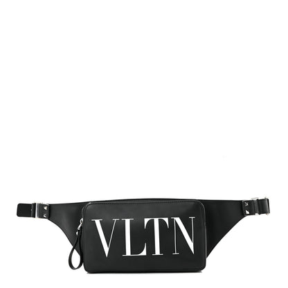 Valentino Garavani Calfskin VLTN Belt Bag Black White 1 of 9