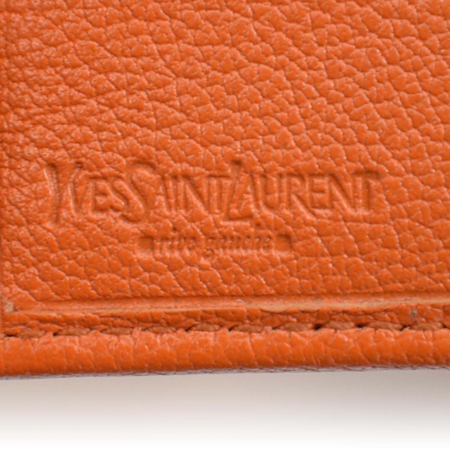 Saint Laurent Leather Studded Belle de Jour Wallet Orange 6 of 7