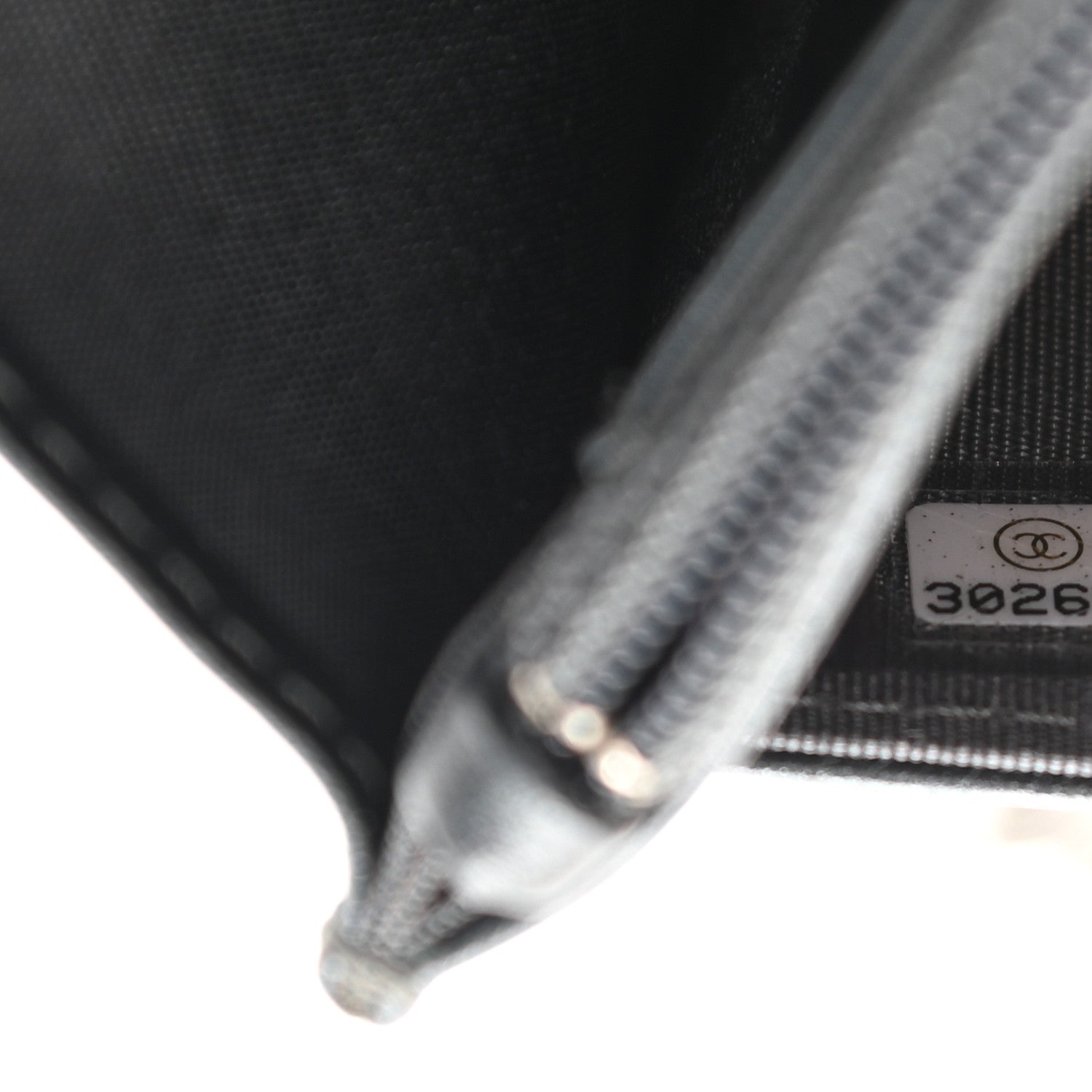 Chanel Metallic Caviar Chevron Quilted Vintage Mademoiselle Wallet On Chain WOC Charcoal 8 of 12