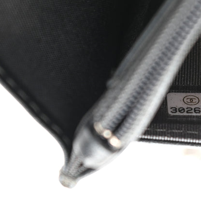 Chanel Metallic Caviar Chevron Quilted Vintage Mademoiselle Wallet On Chain WOC Charcoal 8 of 12