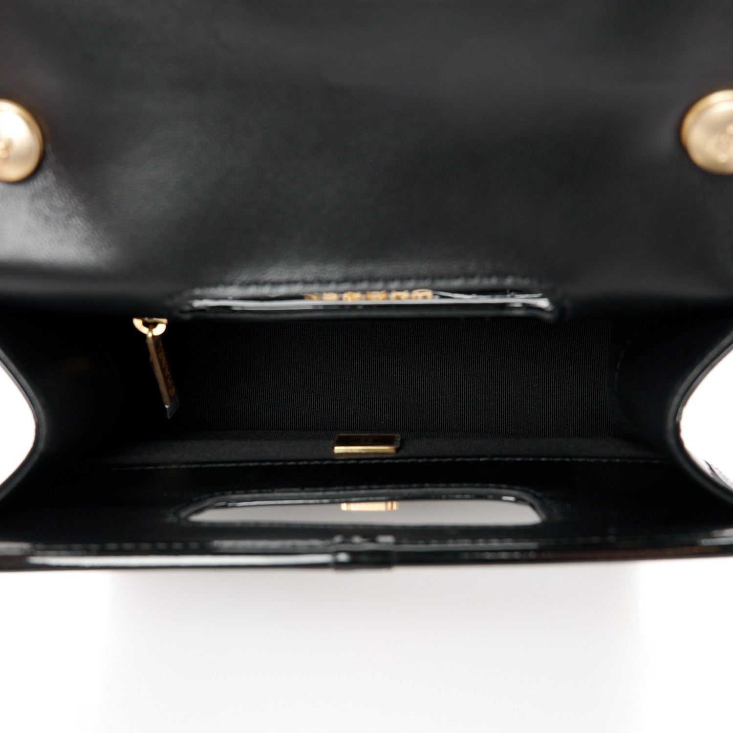 Chanel Patent Quilted Mini Graphic Catch Flap Black 5 of 11