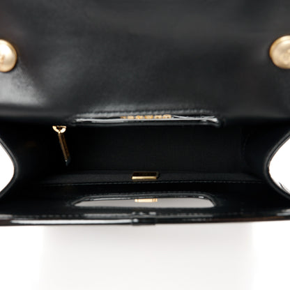 Chanel Patent Quilted Mini Graphic Catch Flap Black 5 of 11