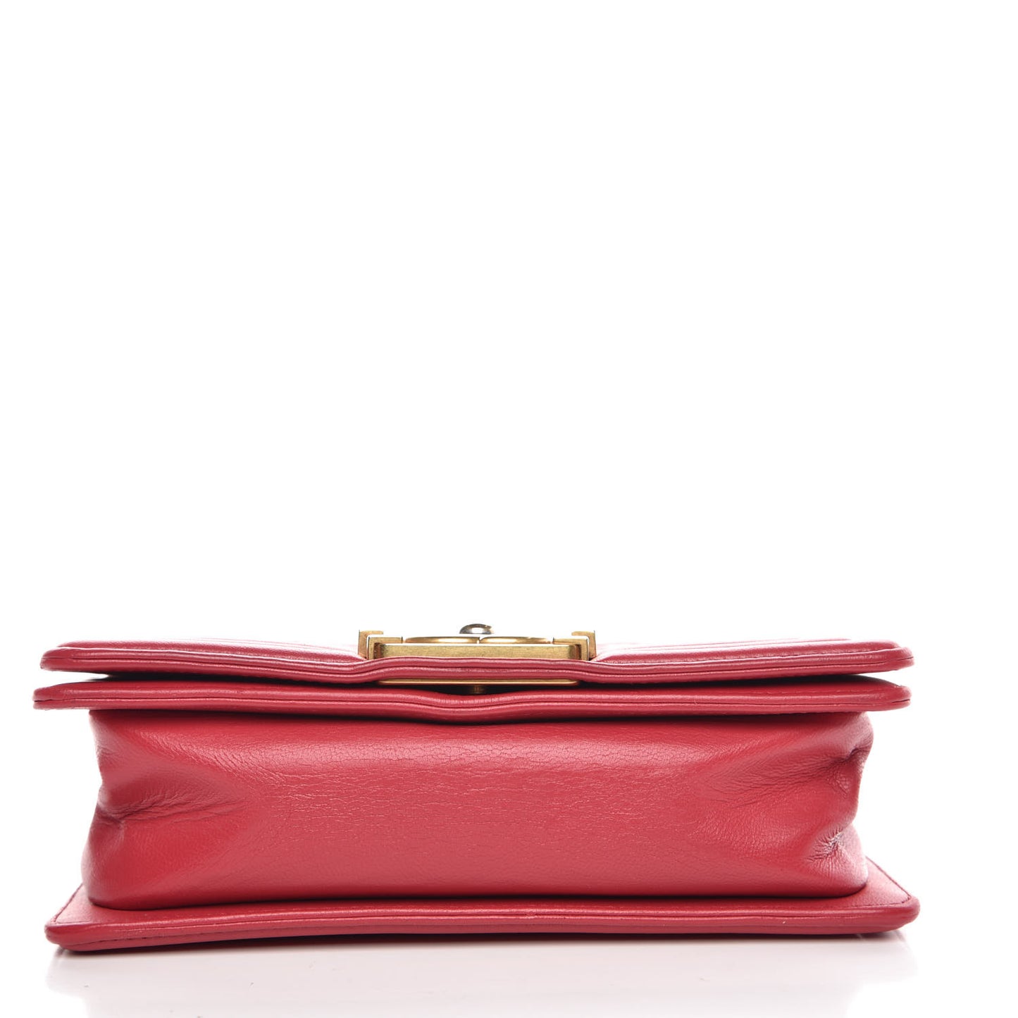 Lambskin Quilted Small Boy Flap Red