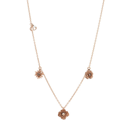 Christian Dior Metal Pearl Flower Daisy Necklace Gold 1 of 5
