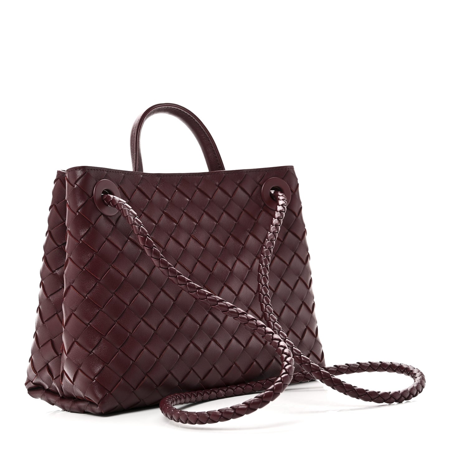 Nappa Intrecciato Small Andiamo Shoulder Bag Barolo